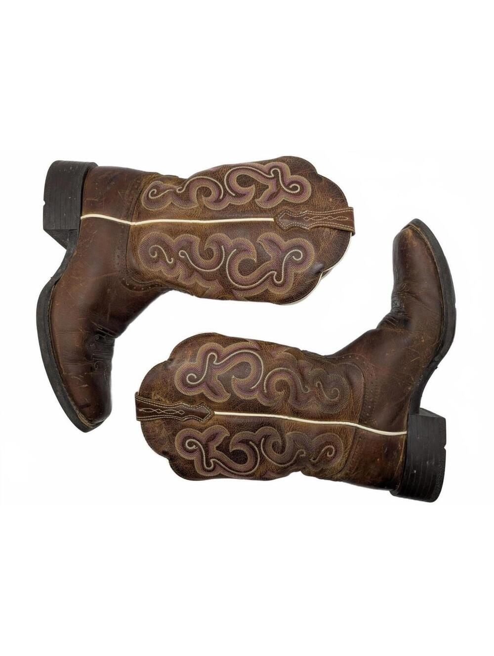 Ariat Square Toe Leather Western Cowboy Boots Size 9